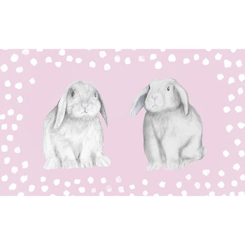 Sweet Bunnies Black Modern Wood Framed Art Print with Double Matting by Gaynor, Janice