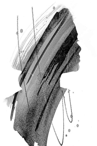 Dark Muted White Modern Wood Framed Art Print with Double Matting by Pinto, Patricia