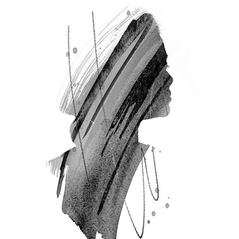 Dark Muted Black Modern Wood Framed Art Print by Pinto, Patricia