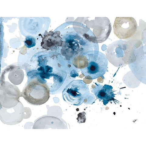 Aguazul Black Modern Wood Framed Art Print with Double Matting by Pinto, Patricia