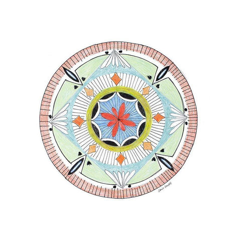 Green Mandala Gold Ornate Wood Framed Art Print with Double Matting by Loreth, Lanie