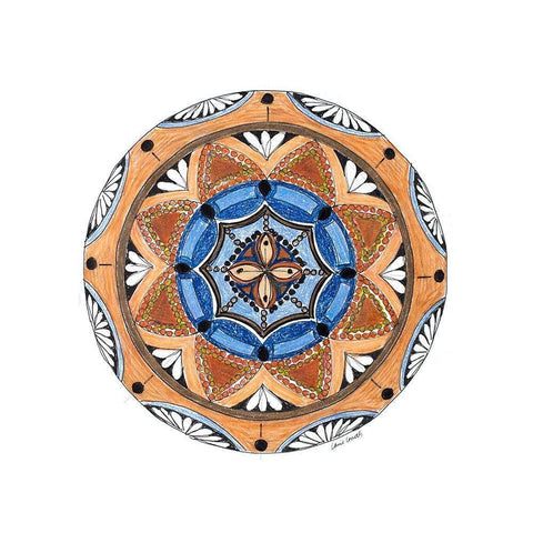 Rustic Mandala White Modern Wood Framed Art Print by Loreth, Lanie