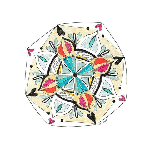 Summer Mandala White Modern Wood Framed Art Print by Loreth, Lanie