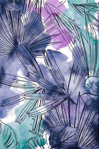 Selva II White Modern Wood Framed Art Print with Double Matting by Pinto, Patricia