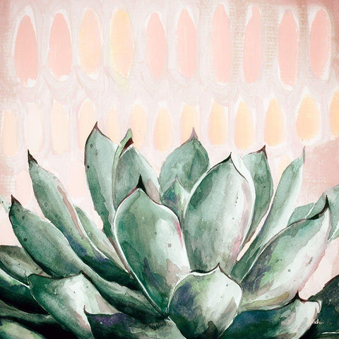Modern Green Agave Black Ornate Wood Framed Art Print with Double Matting by Pinto, Patricia