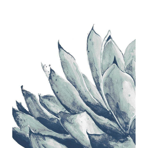Blue Agave on White I White Modern Wood Framed Art Print by Pinto, Patricia