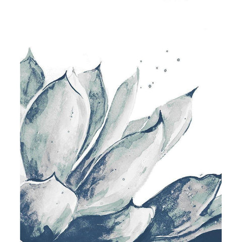 Blue Agave on White II White Modern Wood Framed Art Print by Pinto, Patricia