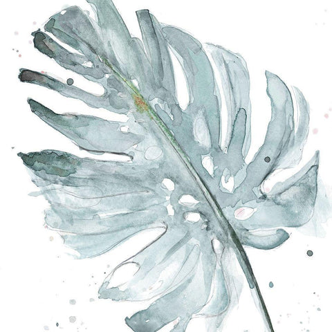 Palma Azul Square II Gold Ornate Wood Framed Art Print with Double Matting by Pinto, Patricia