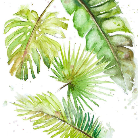 New Greens Black Modern Wood Framed Art Print by Pinto, Patricia