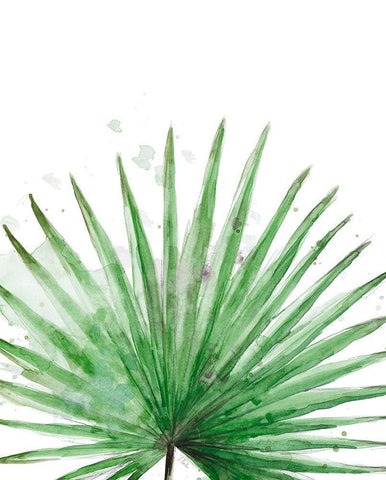 Palm Frond II White Modern Wood Framed Art Print with Double Matting by Pinto, Patricia