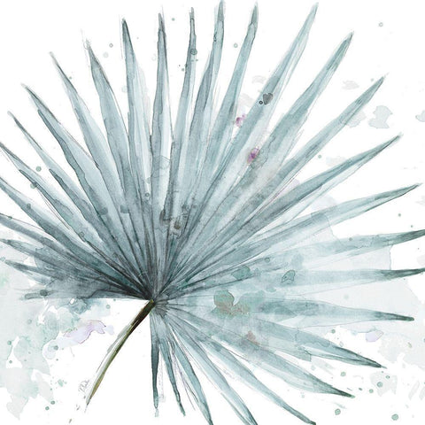 Palma Azul Square I Black Ornate Wood Framed Art Print with Double Matting by Pinto, Patricia