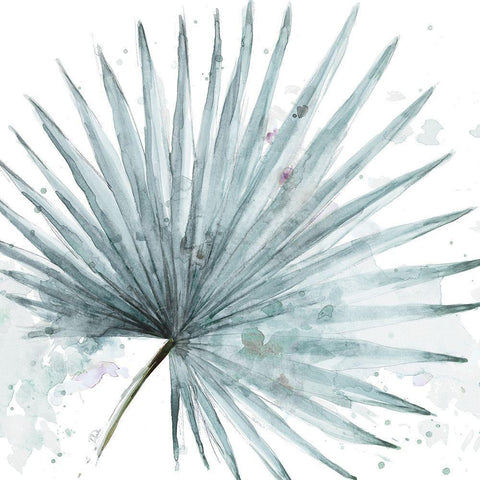 Palma Azul Square I Black Modern Wood Framed Art Print by Pinto, Patricia