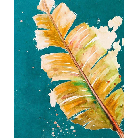 Palma Fresca on Teal Black Modern Wood Framed Art Print by Pinto, Patricia