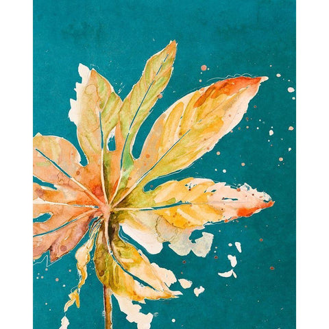 Palma Nueva on Teal White Modern Wood Framed Art Print by Pinto, Patricia