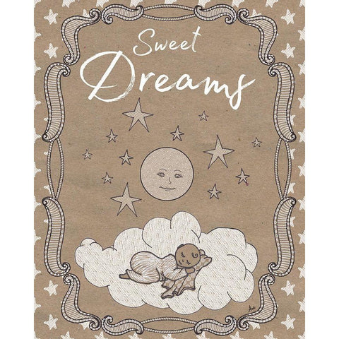 Sweet Lullaby II Black Modern Wood Framed Art Print with Double Matting by Metz, Andi