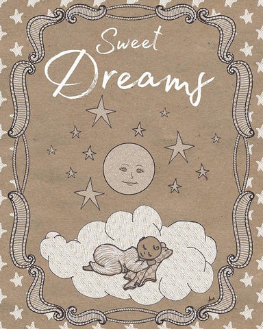 Sweet Lullaby II White Modern Wood Framed Art Print with Double Matting by Metz, Andi