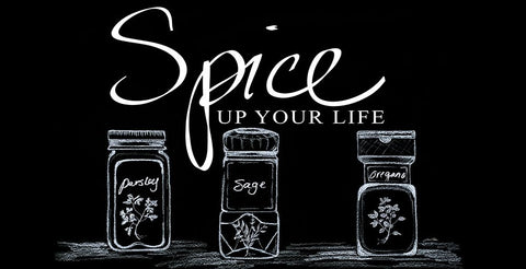 Spice Up Your Life Black Ornate Wood Framed Art Print with Double Matting by Ritter, Gina