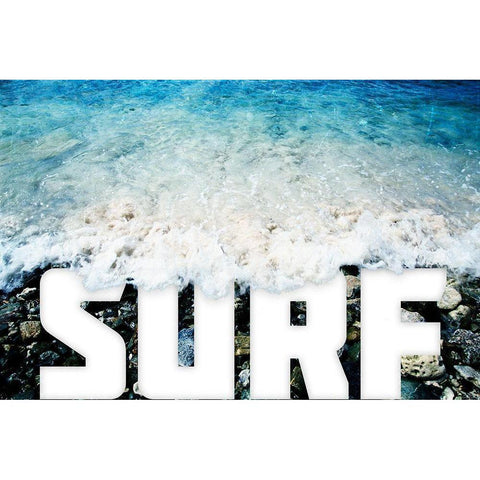 Surfs Up Black Modern Wood Framed Art Print by Mansfield, Kathy