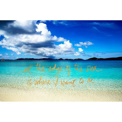 At the Edge of the Sea Black Modern Wood Framed Art Print with Double Matting by Mansfield, Kathy