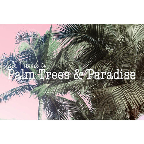 Palm Trees and Paradise Gold Ornate Wood Framed Art Print with Double Matting by Mansfield, Kathy