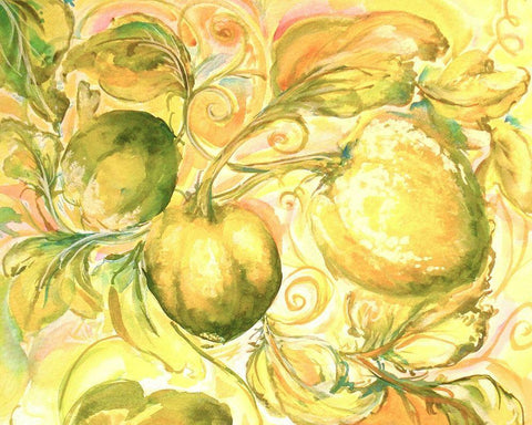 Fall Garden III Black Ornate Wood Framed Art Print with Double Matting by Diannart