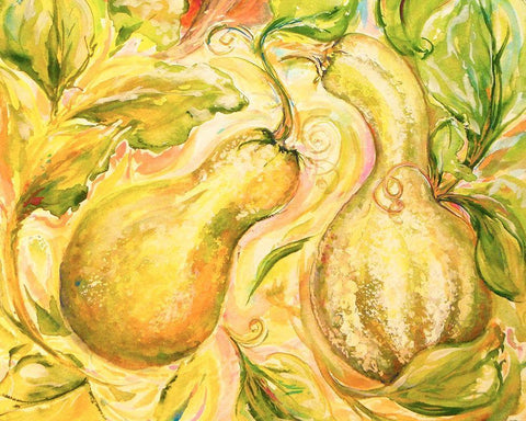 Fall Garden I Black Ornate Wood Framed Art Print with Double Matting by Diannart