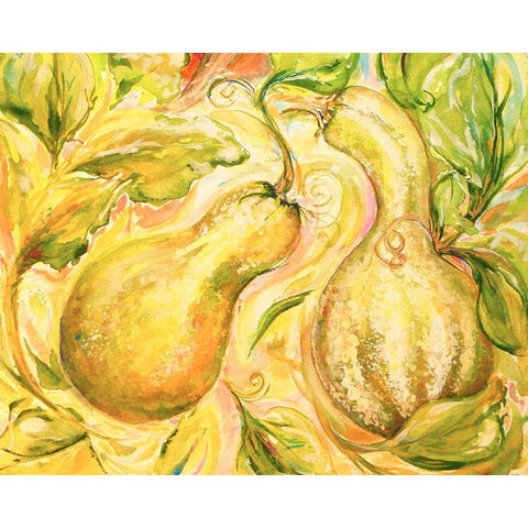 Fall Garden I White Modern Wood Framed Art Print by Diannart