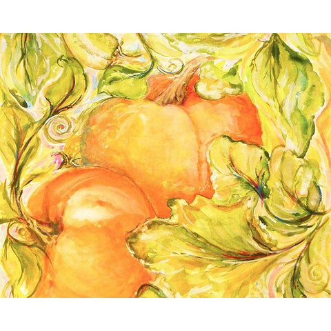 Fall Garden IV Gold Ornate Wood Framed Art Print with Double Matting by Diannart