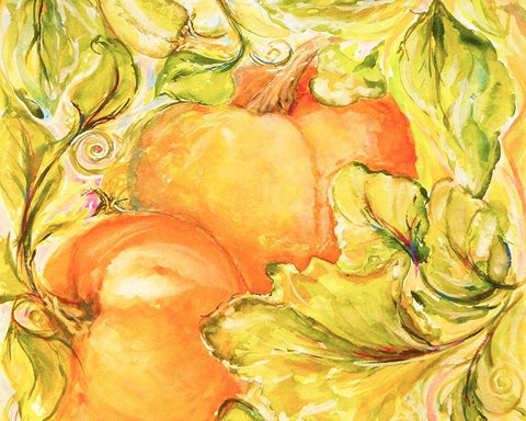 Fall Garden IV White Modern Wood Framed Art Print with Double Matting by Diannart