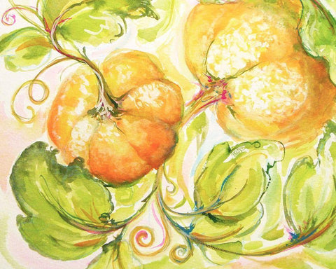 Fall Garden II Black Ornate Wood Framed Art Print with Double Matting by Diannart