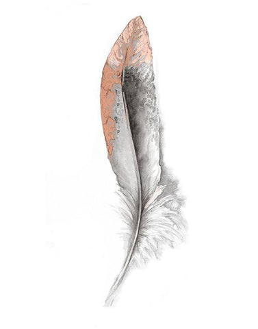 Soft Feather I White Modern Wood Framed Art Print with Double Matting by Diannart