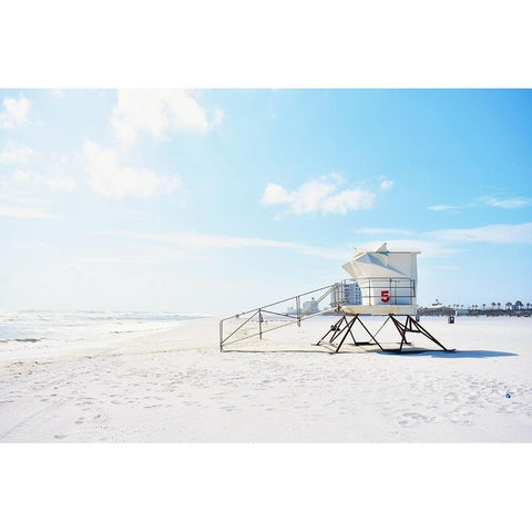 Lifeguard Station Black Modern Wood Framed Art Print by SD Graphics Studio