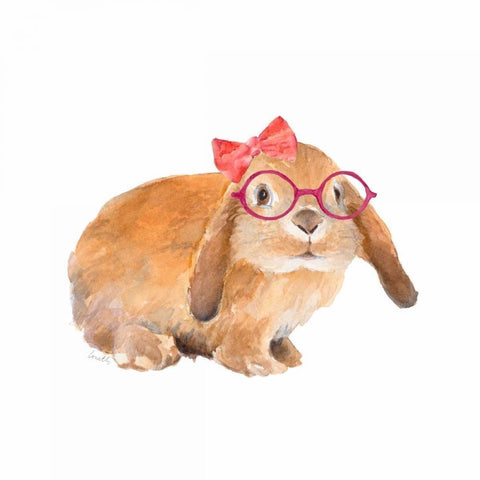 Trendy Meadow Buddy V (Singe Bow) Gold Ornate Wood Framed Art Print with Double Matting by Loreth, Lanie