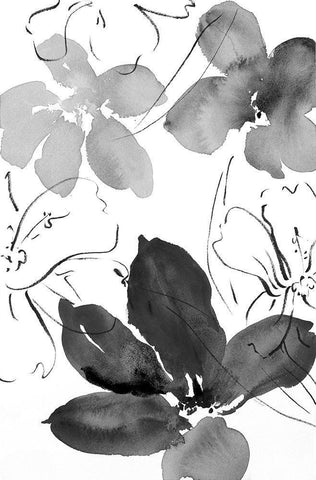 Into Summer Black And White II White Modern Wood Framed Art Print with Double Matting by Loreth, Lanie