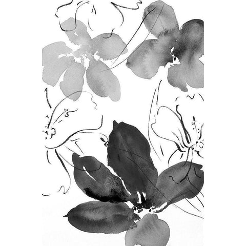 Into Summer Black And White II White Modern Wood Framed Art Print by Loreth, Lanie