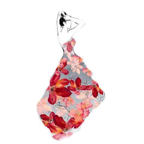 Getting Ballroom Ready Floral White Modern Wood Framed Art Print by Loreth, Lanie