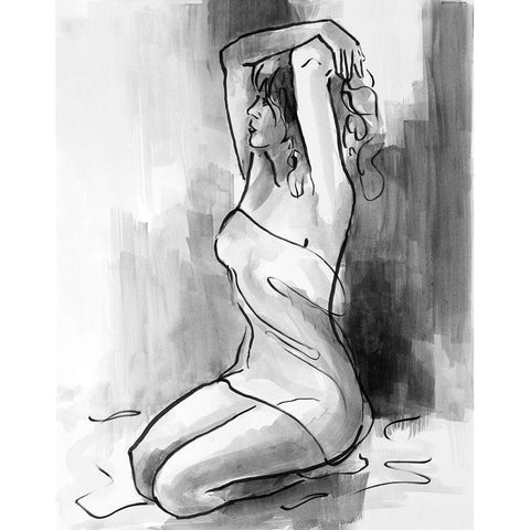 Rising Woman Black Modern Wood Framed Art Print by Loreth, Lanie