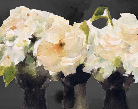 From the Greenhouse at Night White Modern Wood Framed Art Print with Double Matting by Loreth, Lanie