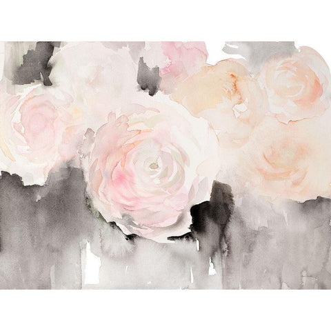 Modern Blushing Blooms White Modern Wood Framed Art Print by Loreth, Lanie