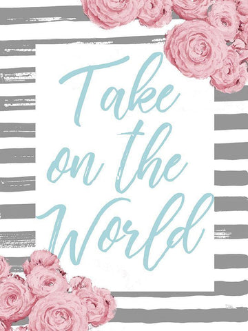 Take on the World Black Ornate Wood Framed Art Print with Double Matting by Pinto, Patricia