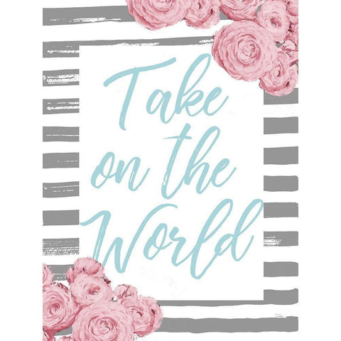 Take on the World Black Modern Wood Framed Art Print by Pinto, Patricia