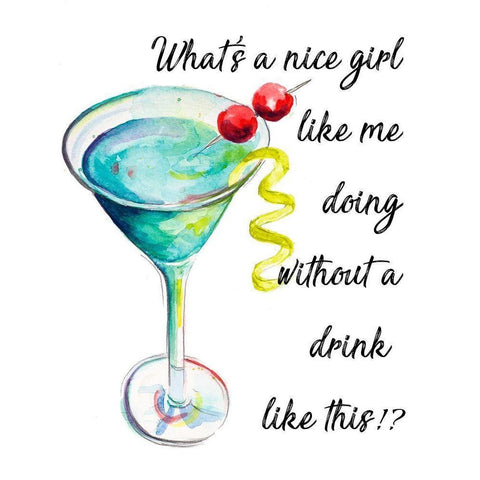 Drink Up Black Modern Wood Framed Art Print by Pinto, Patricia