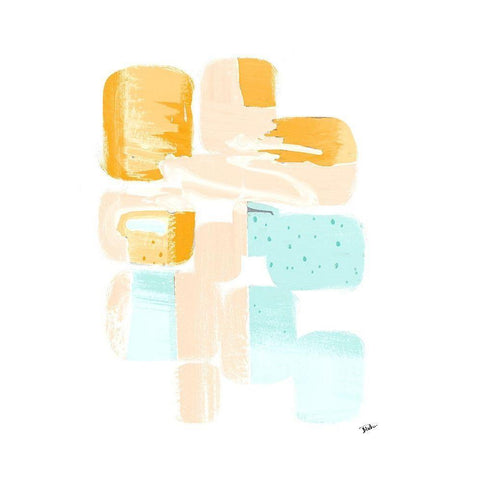 Little 70s Dots I White Modern Wood Framed Art Print by Pinto, Patricia