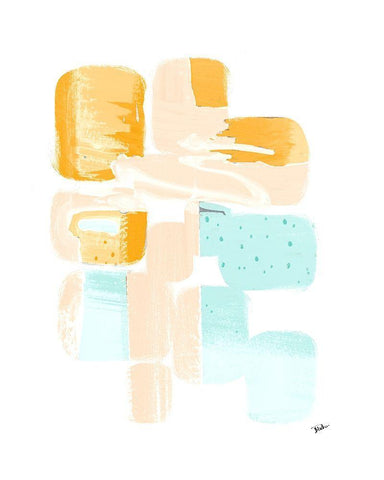 Little 70s Dots I White Modern Wood Framed Art Print with Double Matting by Pinto, Patricia