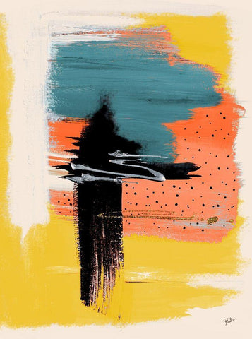 Funky Dots White Modern Wood Framed Art Print with Double Matting by Pinto, Patricia