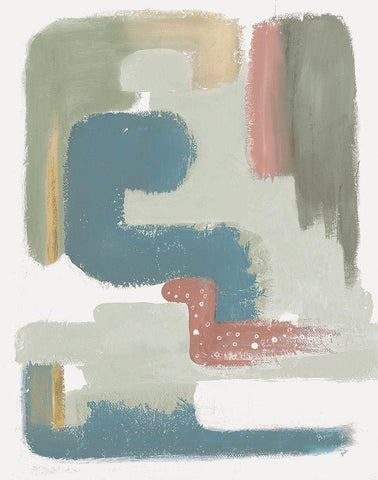 Maroon Bird Abstract White Modern Wood Framed Art Print with Double Matting by Pinto, Patricia