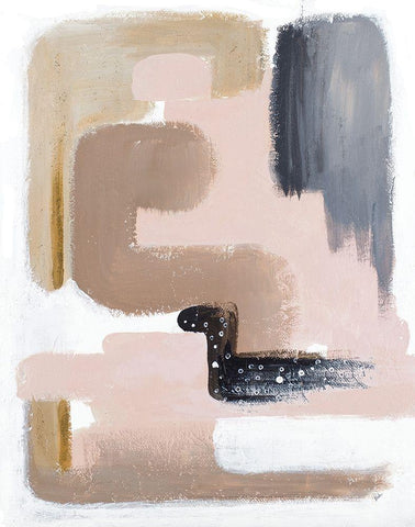 Black Bird Abstract Black Ornate Wood Framed Art Print with Double Matting by Pinto, Patricia