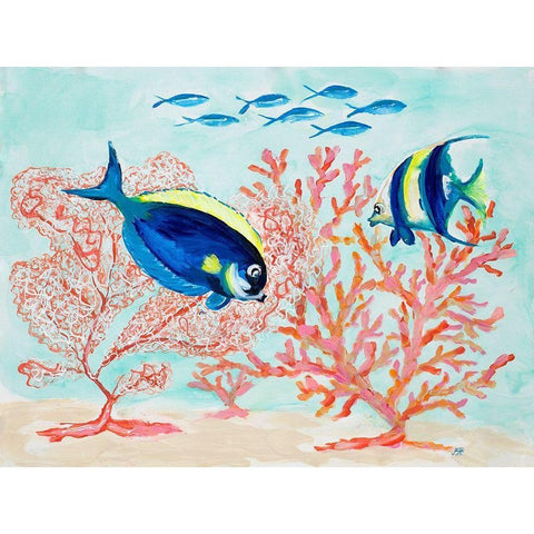 Coral Reef I Gold Ornate Wood Framed Art Print with Double Matting by DeRice, Julie