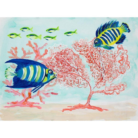 Coral Reef II White Modern Wood Framed Art Print by DeRice, Julie