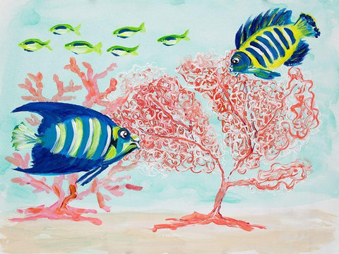 Coral Reef II Black Ornate Wood Framed Art Print with Double Matting by DeRice, Julie